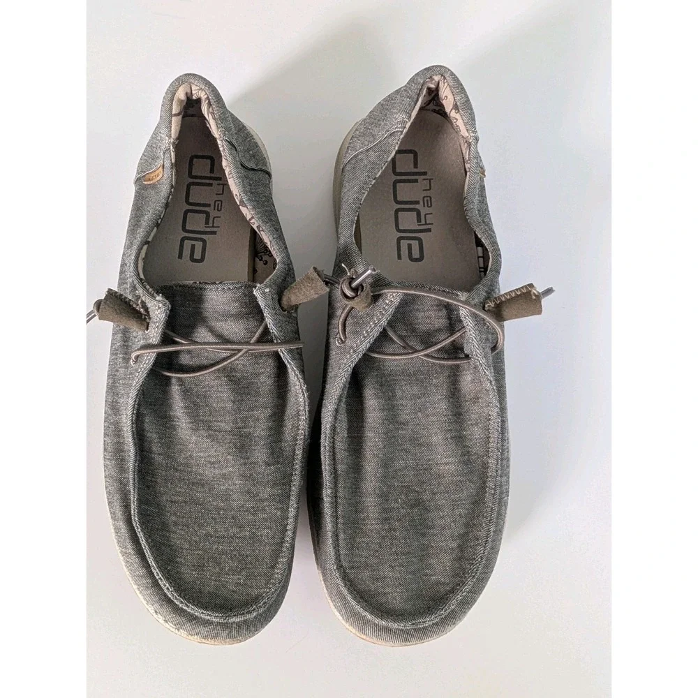 Hey Dude Wendy Stretch Steppa Men's Size 12 EU 43 Casual Slip On Loafers Gray...